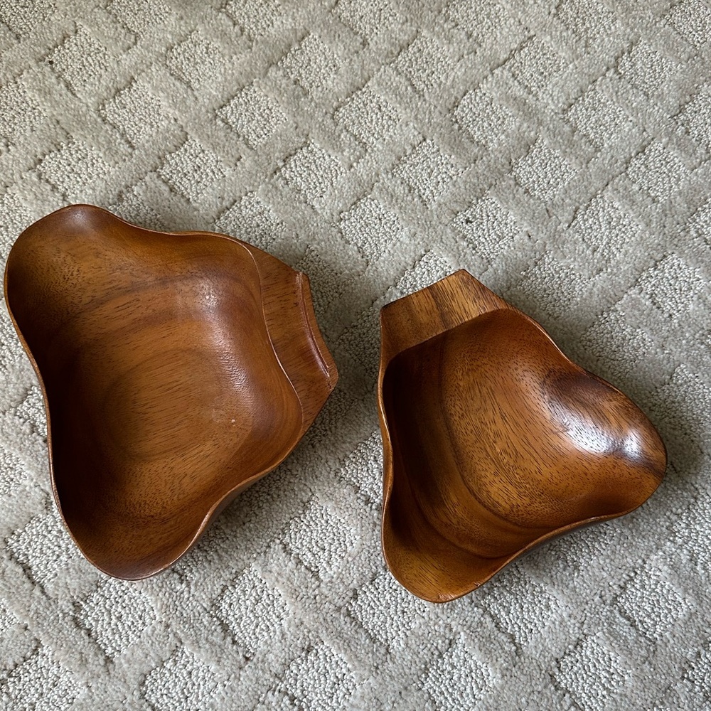 Nut or Snack Wood Bowls - set of two